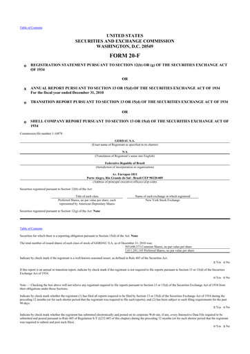 Thumbnail Gerdau 20-F Annual Report 