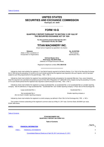 Thumbnail Titan Machinery 10-Q Quarterly Report FY 