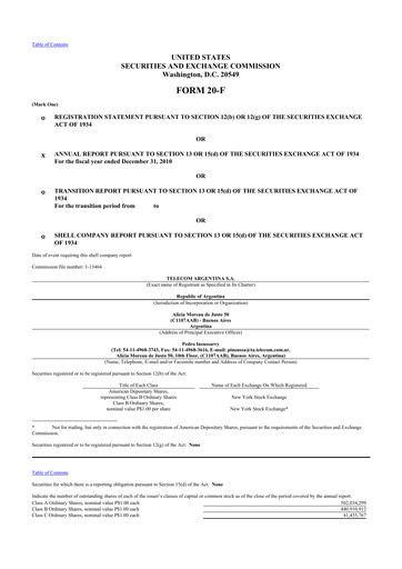 Thumbnail Telecom Argentina
 20-F Annual Report 