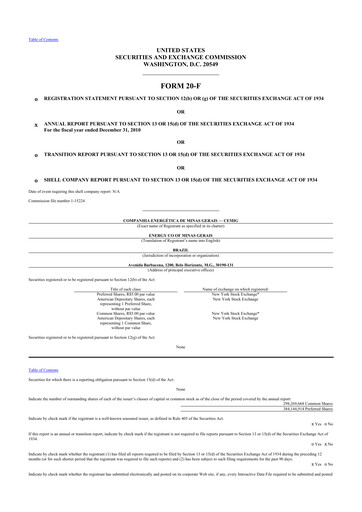 Vorschaubild Cemig 20-F Jahresbericht 