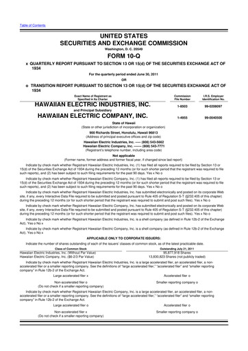 Thumbnail Hawaiian Electric Industries 10-Q Quarterly Report FY2011 