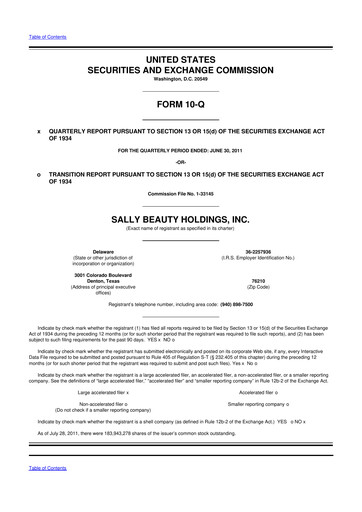 Thumbnail Sally Beauty Holdings 10-Q Quarterly Report FY2011 