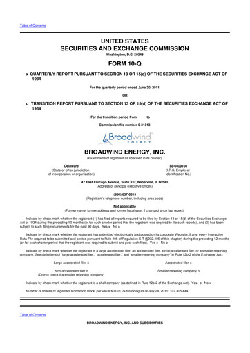 Thumbnail Broadwind 10-Q Quarterly Report FY 