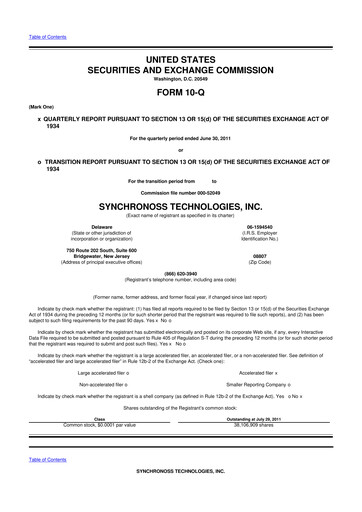 Thumbnail Synchronoss Technologies 10-Q Quarterly Report FY2011 
