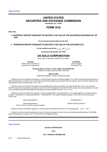Thumbnail McEwen Mining 10-Q Quarterly Report FY2011 