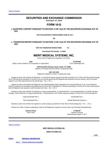 Thumbnail Merit Medical 10-Q Quarterly Report FY2011 
