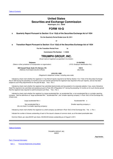 Thumbnail Triumph Group
 10-Q Quarterly Report FY2012 