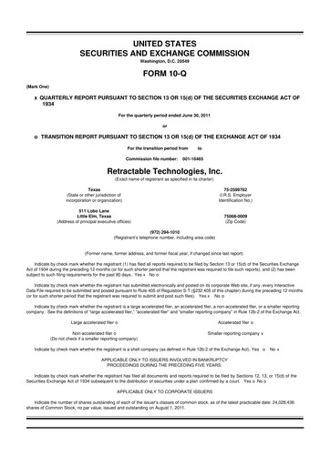 Thumbnail Retractable Technologies 10-Q Quarterly Report FY2011 