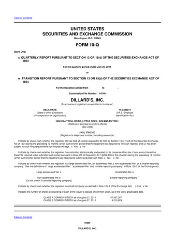 Miniature Dillard's
 10-Q Rapport trimestriel 2011 