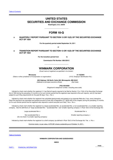 Thumbnail Winmark 10-Q Quarterly Report FY2011 