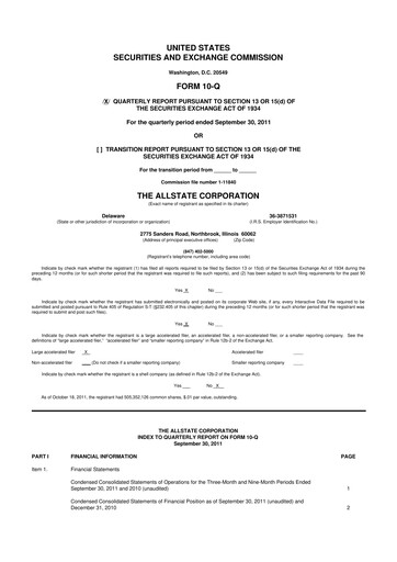 Vorschaubild Allstate 10-Q Quartalsbericht 2011 