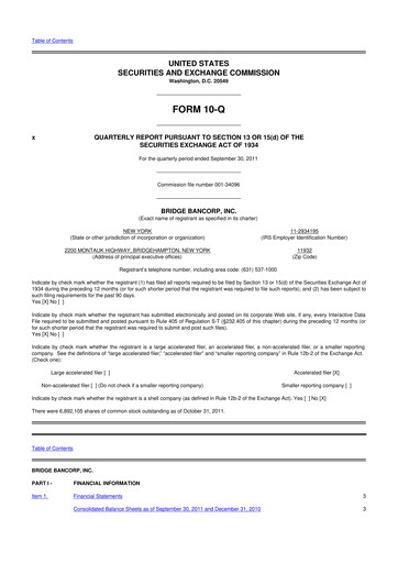 Miniature Dime Community Bancshares 10-Q Rapport trimestriel 2011 