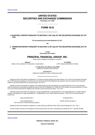 Thumbnail Principal Financial Group 10-Q Quarterly Report FY2011 