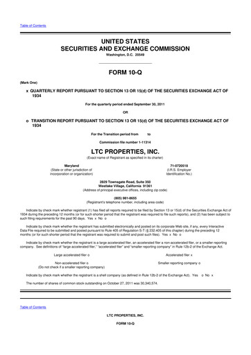 Thumbnail LTC Properties 10-Q Quarterly Report FY2011 