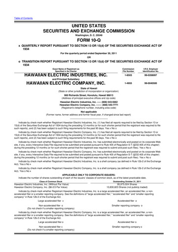 Thumbnail Hawaiian Electric Industries 10-Q Quarterly Report FY2011 