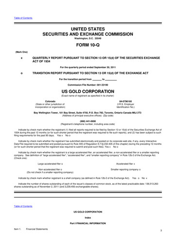 Thumbnail McEwen Mining 10-Q Quarterly Report FY2011 