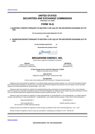 Thumbnail Broadwind 10-Q Quarterly Report FY 