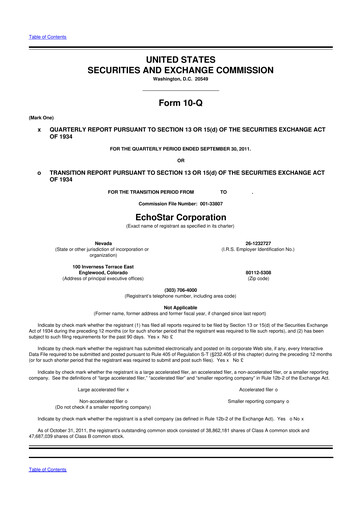 Thumbnail EchoStar 10-Q Quarterly Report FY2011 