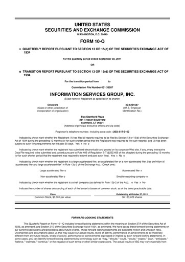 Thumbnail Information Services Group 10-Q Quarterly Report FY2011 