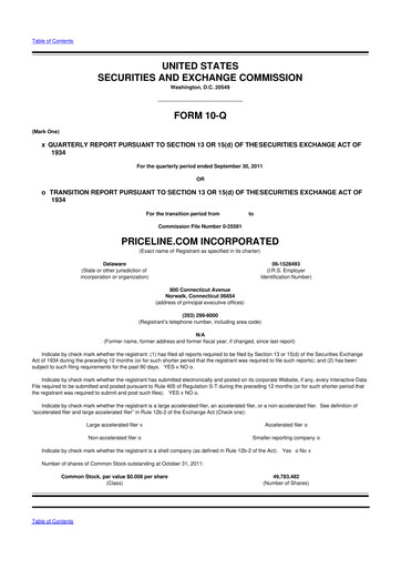 Thumbnail Booking Holdings (Booking.com) 10-Q Quarterly Report FY2011 