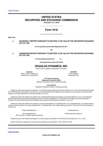 Thumbnail Douglas Dynamics
 10-Q Quarterly Report FY2011 