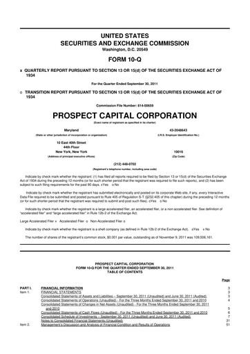 Thumbnail Prospect Capital 10-Q Quarterly Report FY 