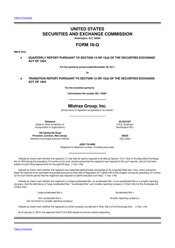 Thumbnail MISTRAS Group
 10-Q Quarterly Report FY2012 