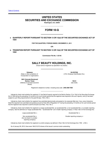 Thumbnail Sally Beauty Holdings 10-Q Quarterly Report FY2012 