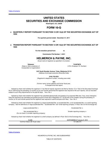 Thumbnail Helmerich & Payne

 10-Q Quarterly Report FY2012 