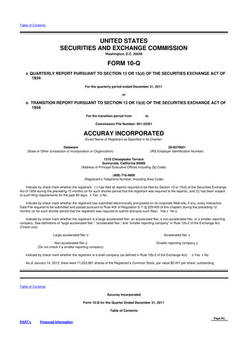 Miniature Accuray 10-Q Rapport trimestriel 2012 