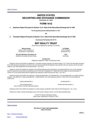 Thumbnail BRT Apartments 10-Q Quarterly Report FY 
