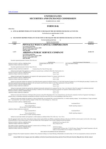 Thumbnail Pinnacle West Capital
 10-K Annual Report 2011