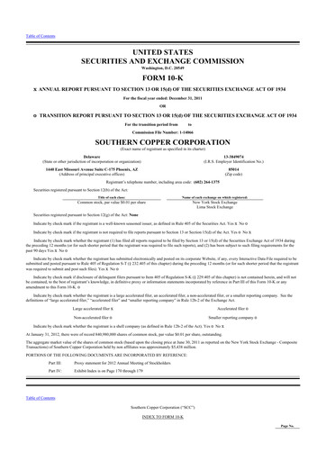 Thumbnail Southern Copper 10-K Annual Report 2011