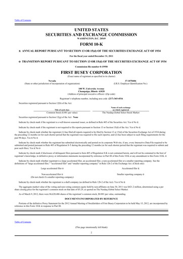 Thumbnail First Busey 10-K Annual Report 2011