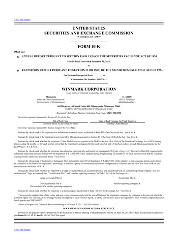 Thumbnail Winmark 10-K Annual Report 2011