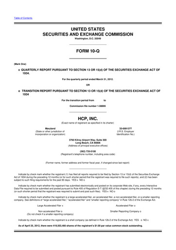 Thumbnail Healthpeak Properties
 10-Q Quarterly Report FY2012 