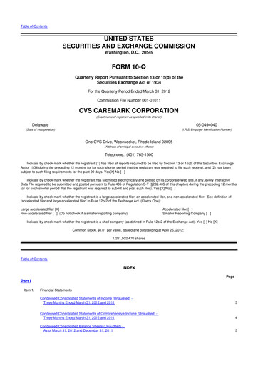 Vorschaubild CVS Health 10-Q Quartalsbericht 2012 