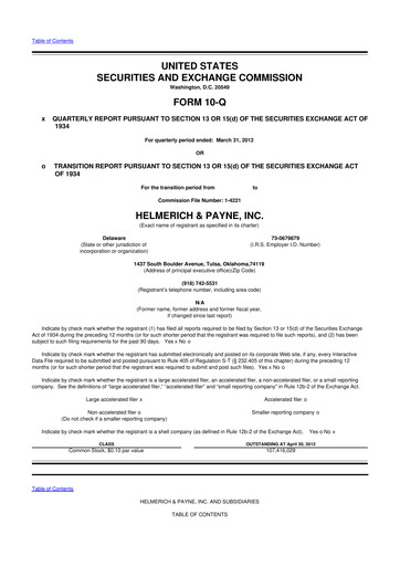 Thumbnail Helmerich & Payne

 10-Q Quarterly Report FY2012 