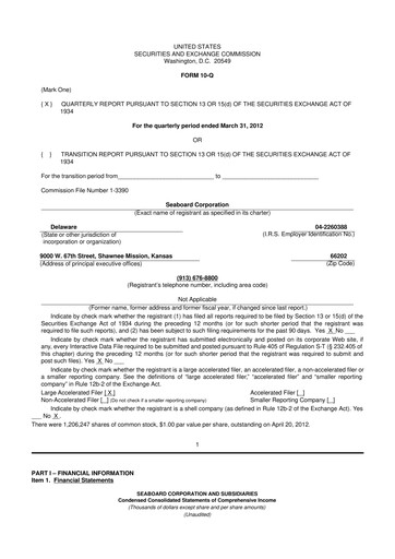 Thumbnail Seaboard Corporation 10-Q Quarterly Report FY2012 