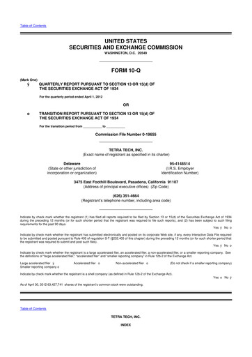 Thumbnail Tetra Tech
 10-Q Quarterly Report FY2012 