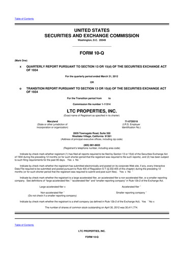Thumbnail LTC Properties 10-Q Quarterly Report FY2012 