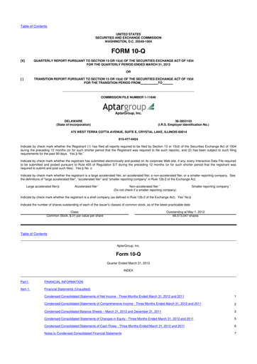 Miniature AptarGroup 10-Q Rapport trimestriel 2012 
