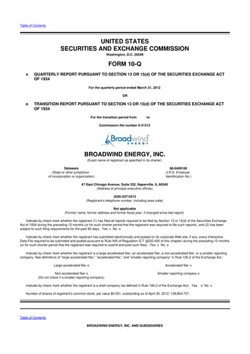 Thumbnail Broadwind 10-Q Quarterly Report FY 