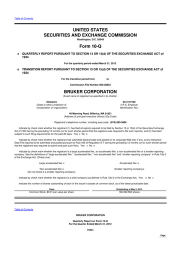 Thumbnail Bruker 10-Q Quarterly Report FY2012 