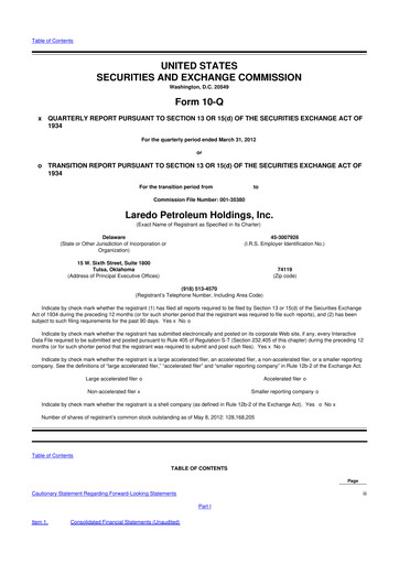 Vorschaubild Vital Energy 10-Q Quartalsbericht 2012 