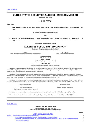 Thumbnail Alkermes 10-Q Quarterly Report FY2013 