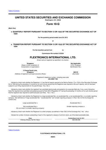 Miniature Flex 10-Q Rapport trimestriel 2013 