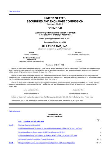 Thumbnail Hillenbrand 10-Q Quarterly Report FY2012 