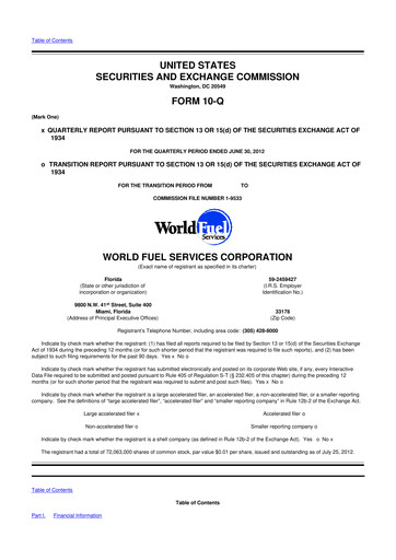 Thumbnail World Kinect 10-Q Quarterly Report FY2012 