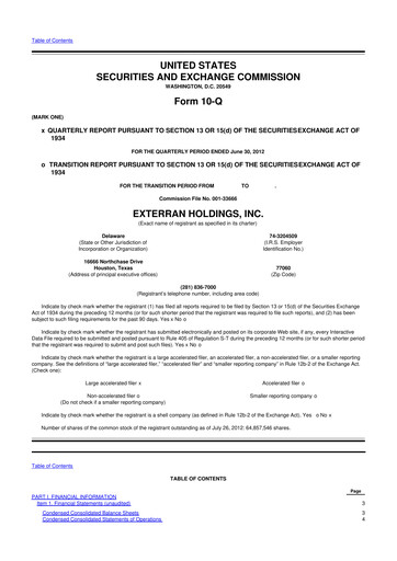 Miniature Archrock 10-Q Rapport trimestriel 2012 